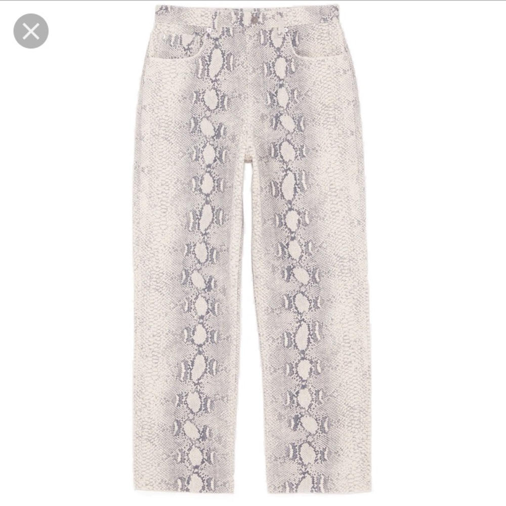 Zara Premium Cropped Snake Print Jeans